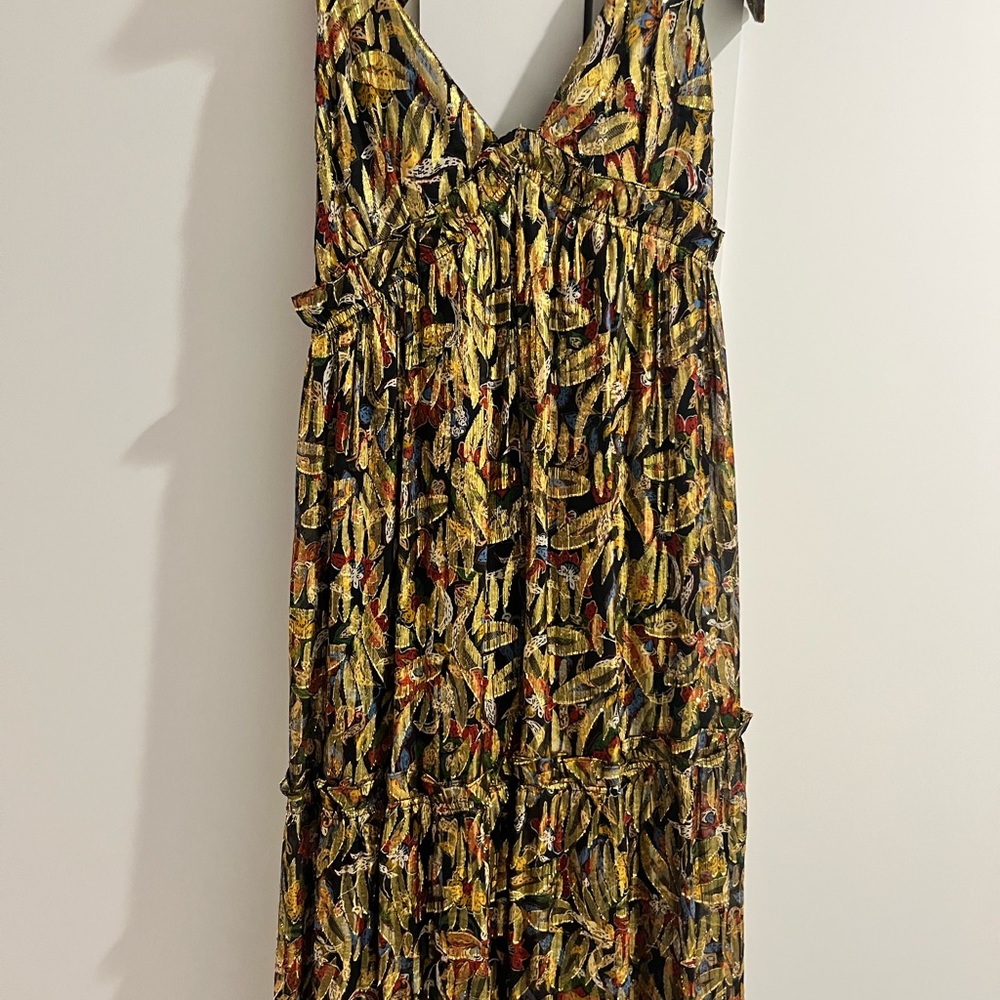 Sezane maxi dress, ties at shoulders, easy to dress up or down, never worn